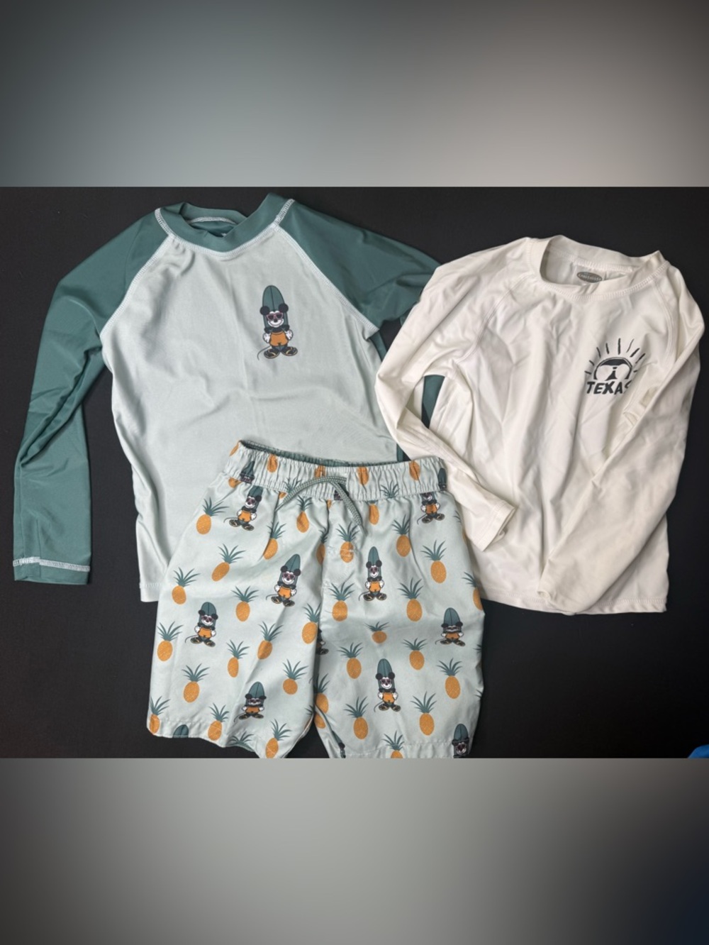 Disney Kids Teal Pineapple & Character swim Set size 5t